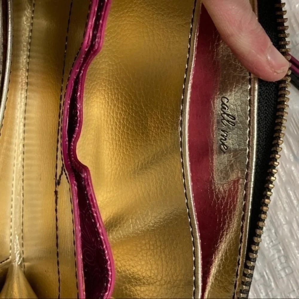 Stella & dot python embossed leather wristlet wallet